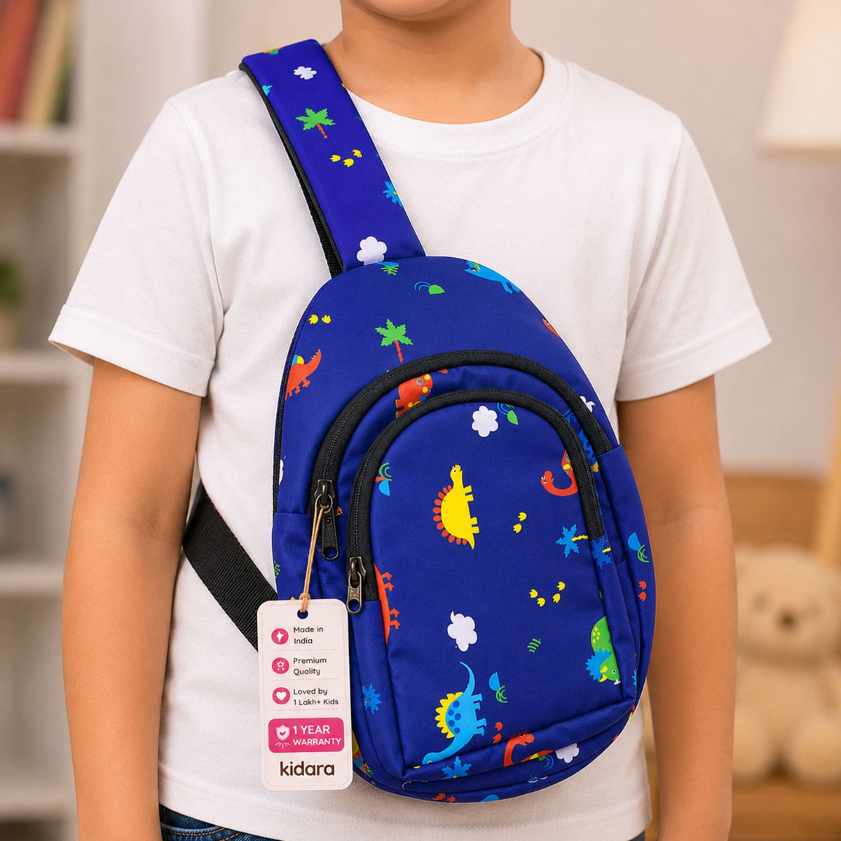 Kidara Dinosaur Chest Kids Sling Bag (Blue)