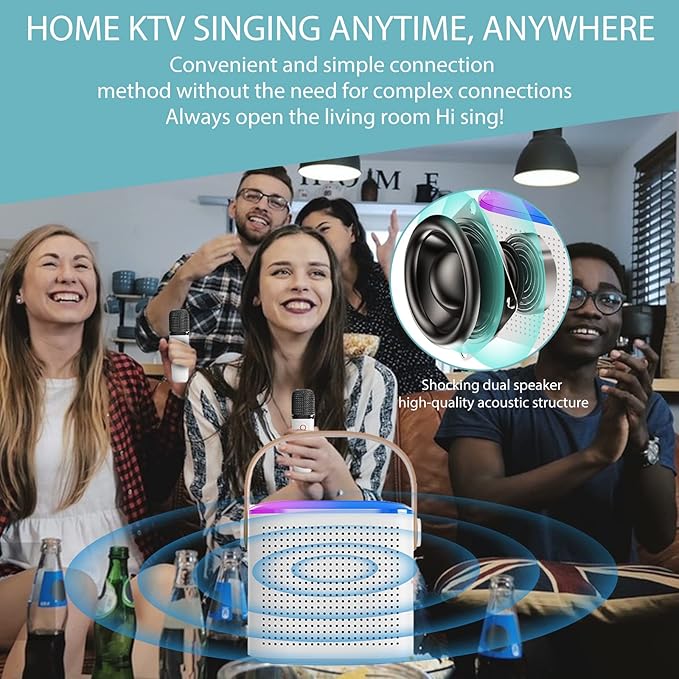 Sing Square Karaoke Speaker with 2 Mics (Bluetooth) | Rechargeable/Portable | Ages 3-9+ (Multicolor)