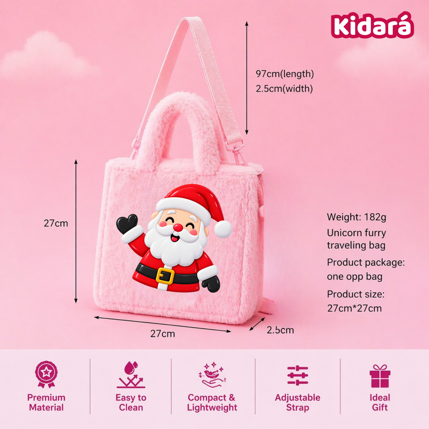 Kidara Christmas Santa Kids Fur Sling Bag