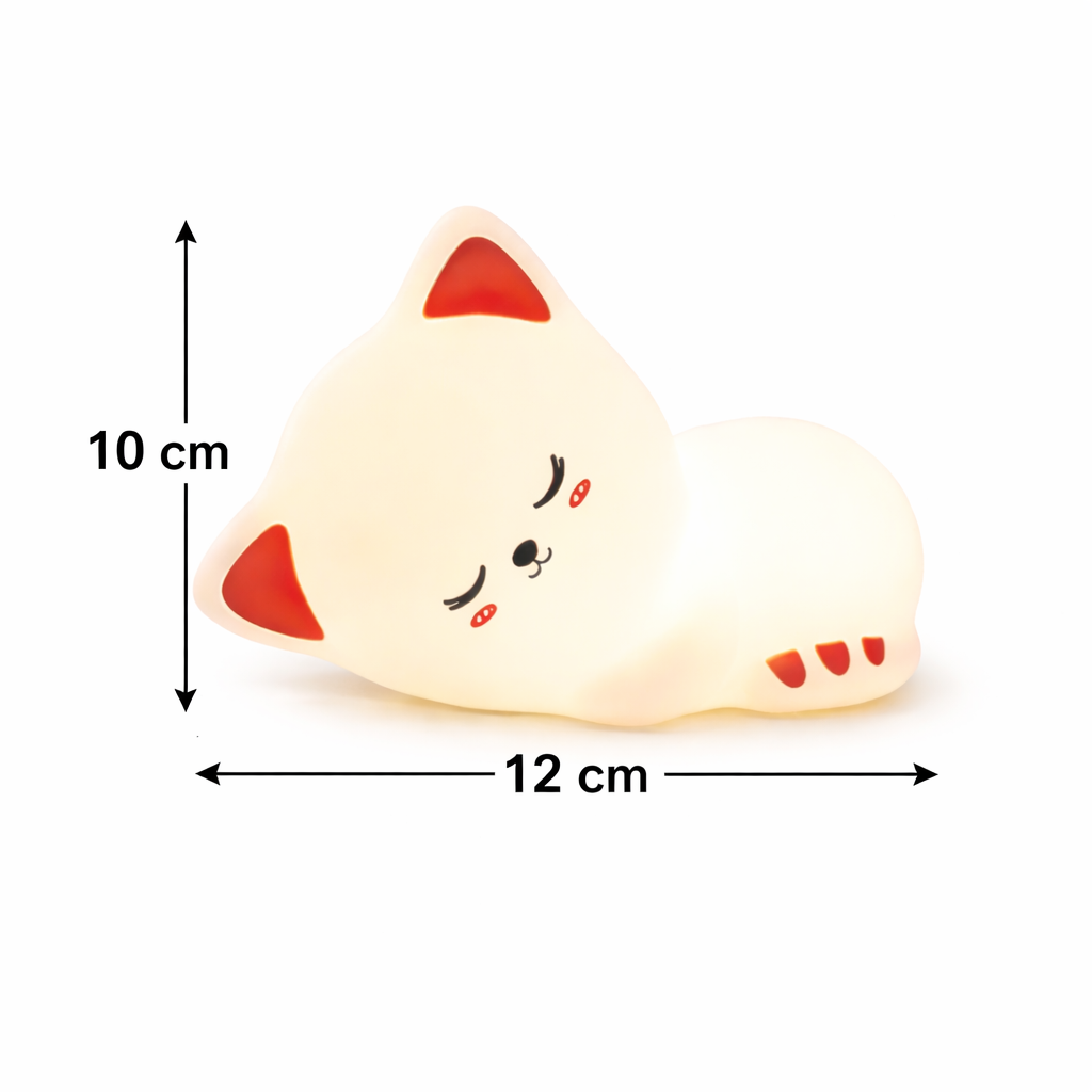 Kidara Sleeping Cat Silicone LED Night Light for Kids