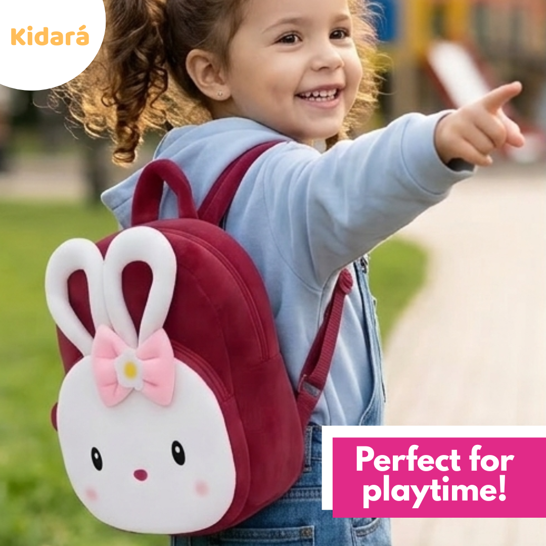 Kidara Cute Kitty Plush School Bag for Toddlers (1–6 Years)