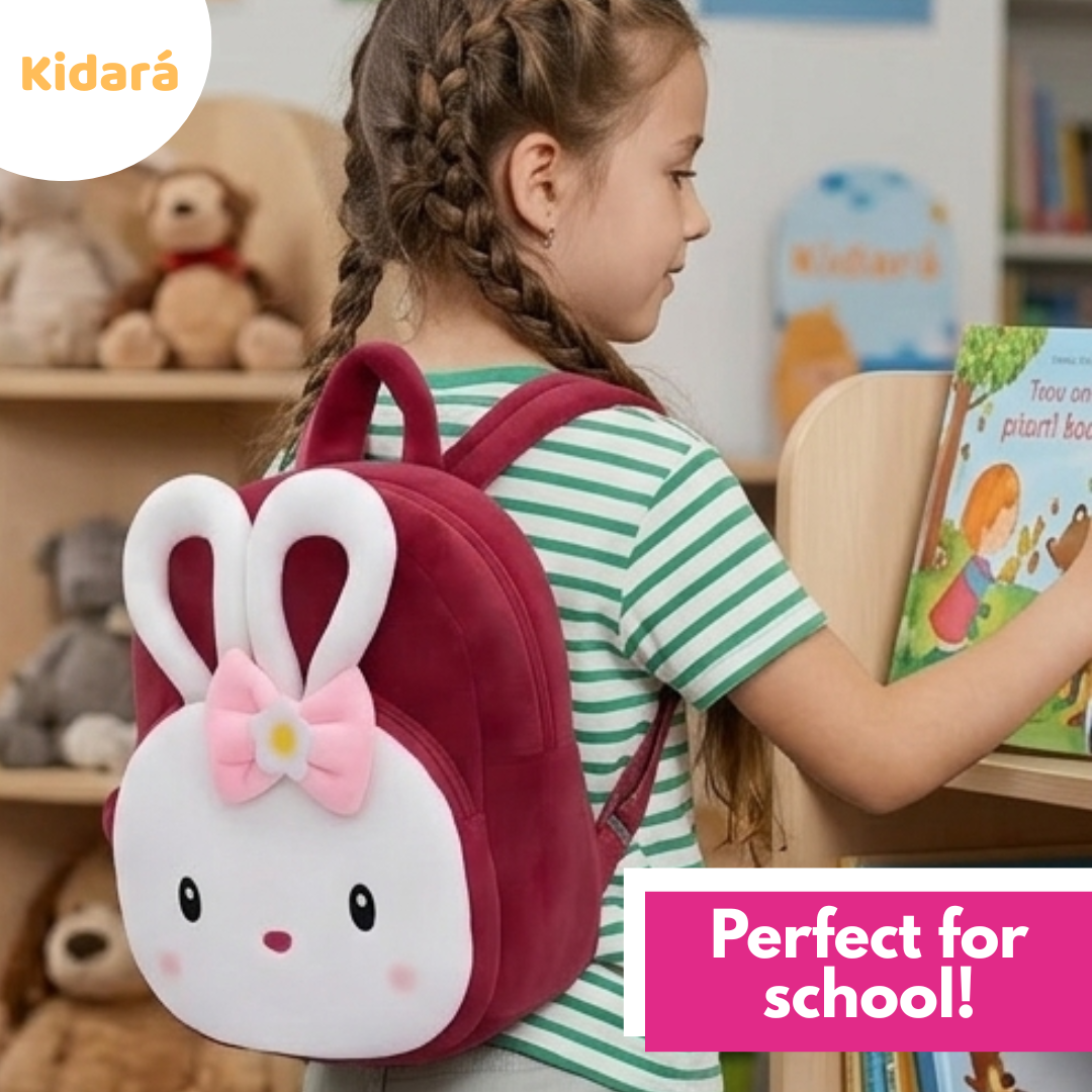 Kidara Cute Kitty Plush School Bag for Toddlers (1–6 Years)