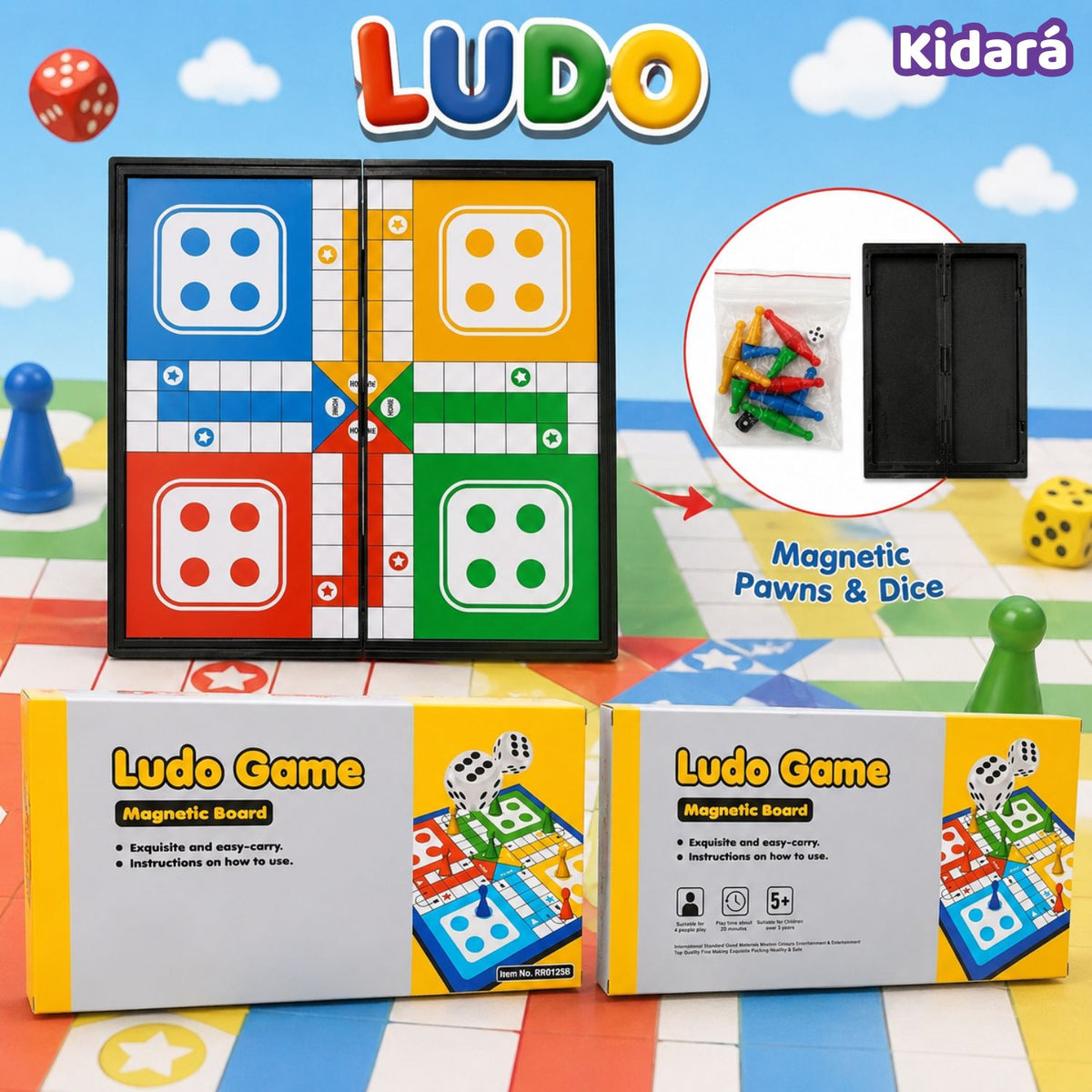 Kidara Magnetic Ludo Game Board For Kids ( 5+ Years of Age )