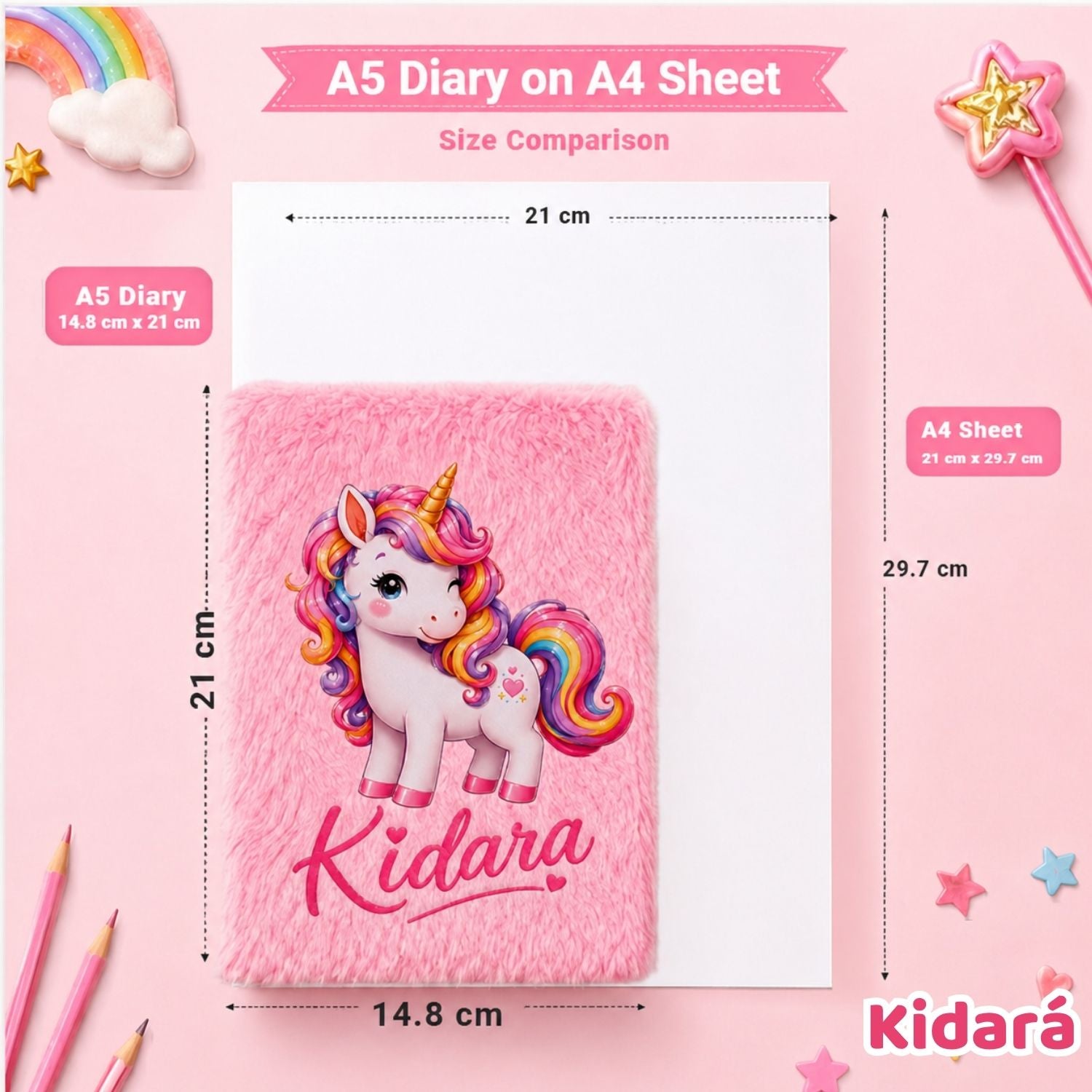 Kidara Kids A5 Cute Unicorn Diary (Pink)