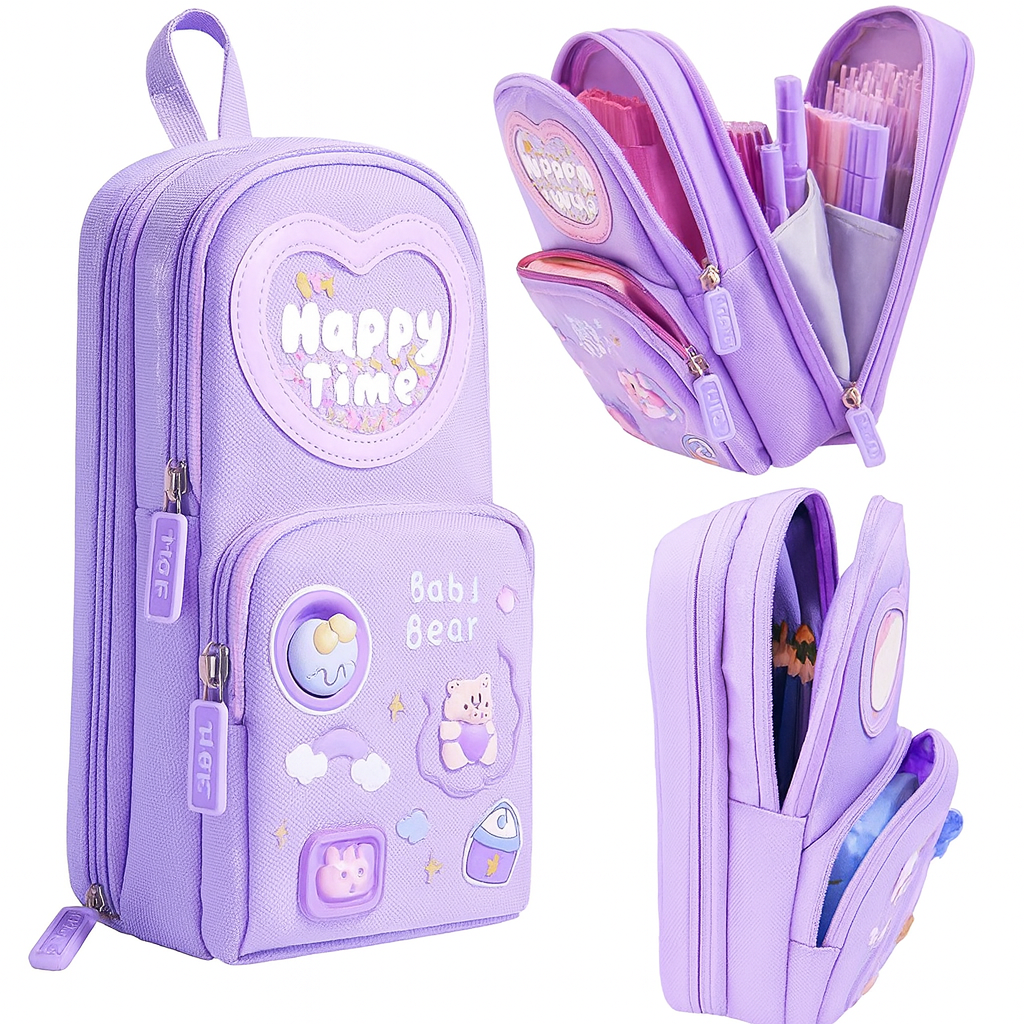 Kidara Happy Times Aesthetic Pencil Pouch – Lavender Purple