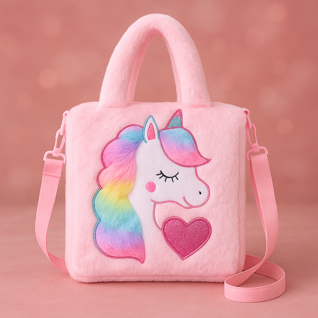 Kidara Unicorn Toddler Bag | Princess Cute Crossbody Handbags Gift for Girls (Baby Pink)