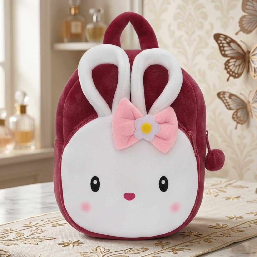 Kidara Cute Kitty Plush School Bag for Toddlers (1–6 Years)