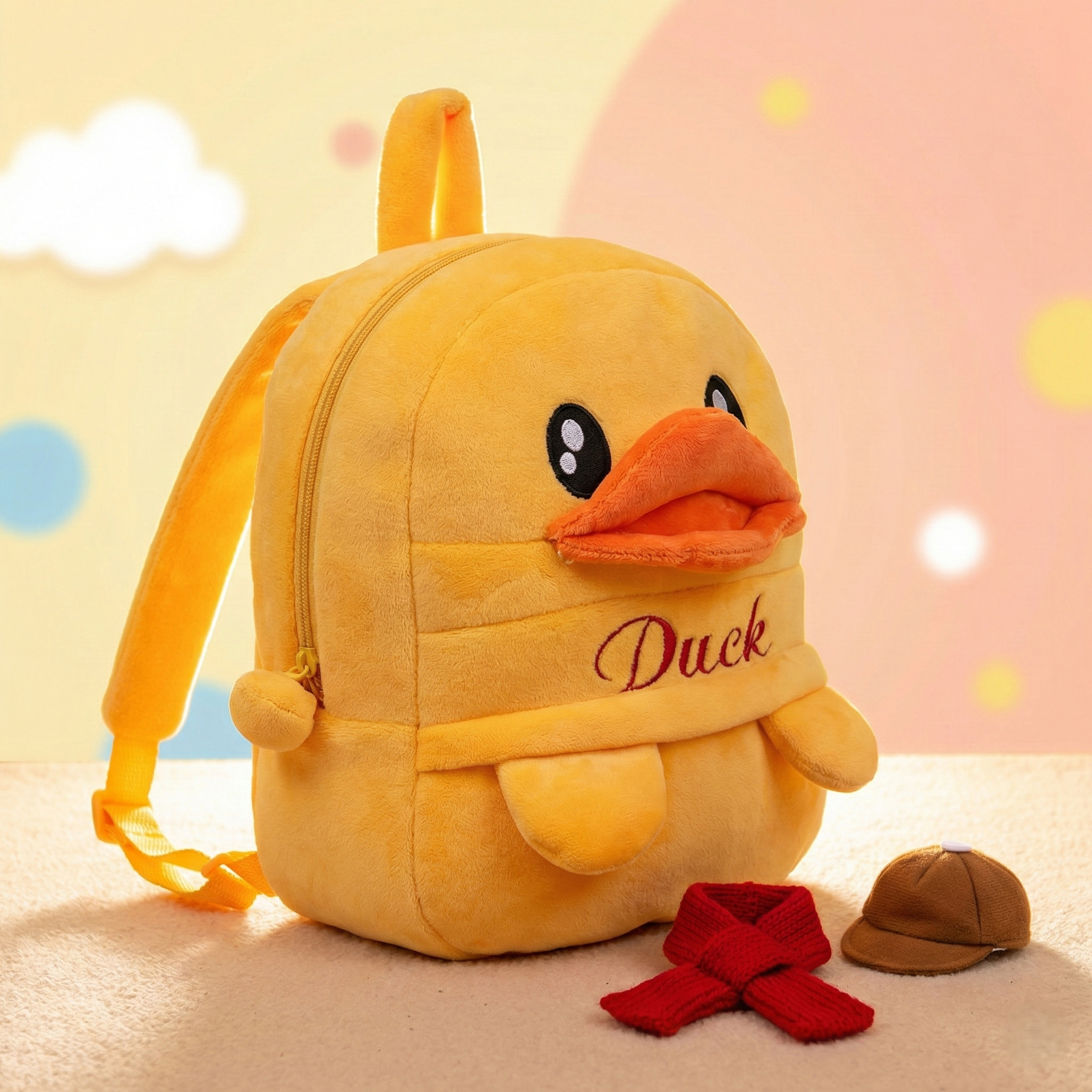 Kidara Duck Kids Plush Backpack – Yellow