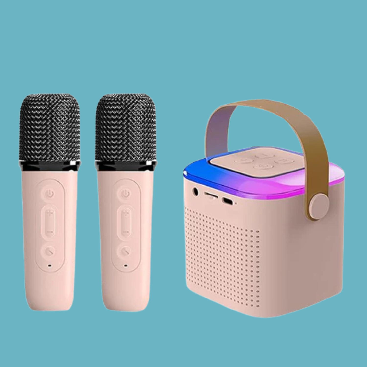 Sing Square Karaoke Speaker with 2 Mics (Bluetooth) | Rechargeable/Portable | Ages 3-9+ (Multicolor)