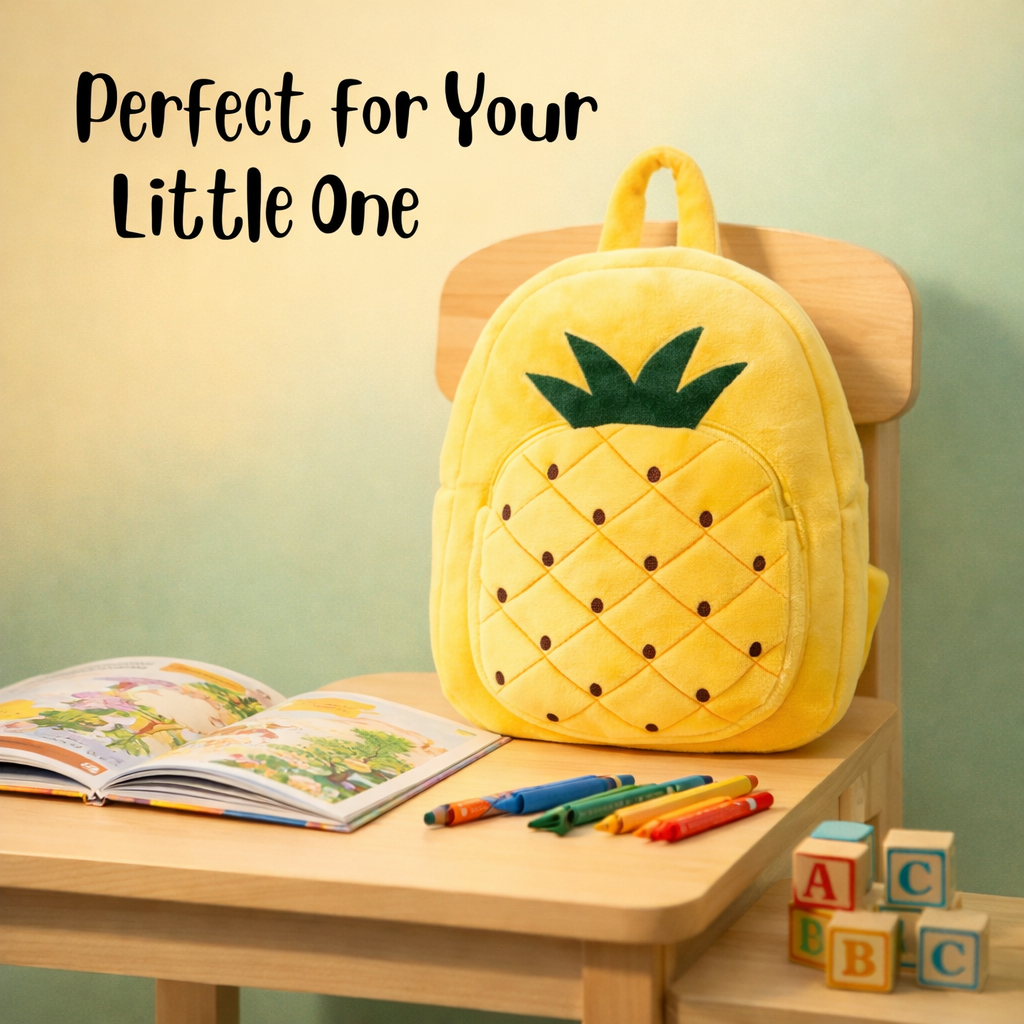 Kidara Pineapple Kids Plush Backpack - Yellow