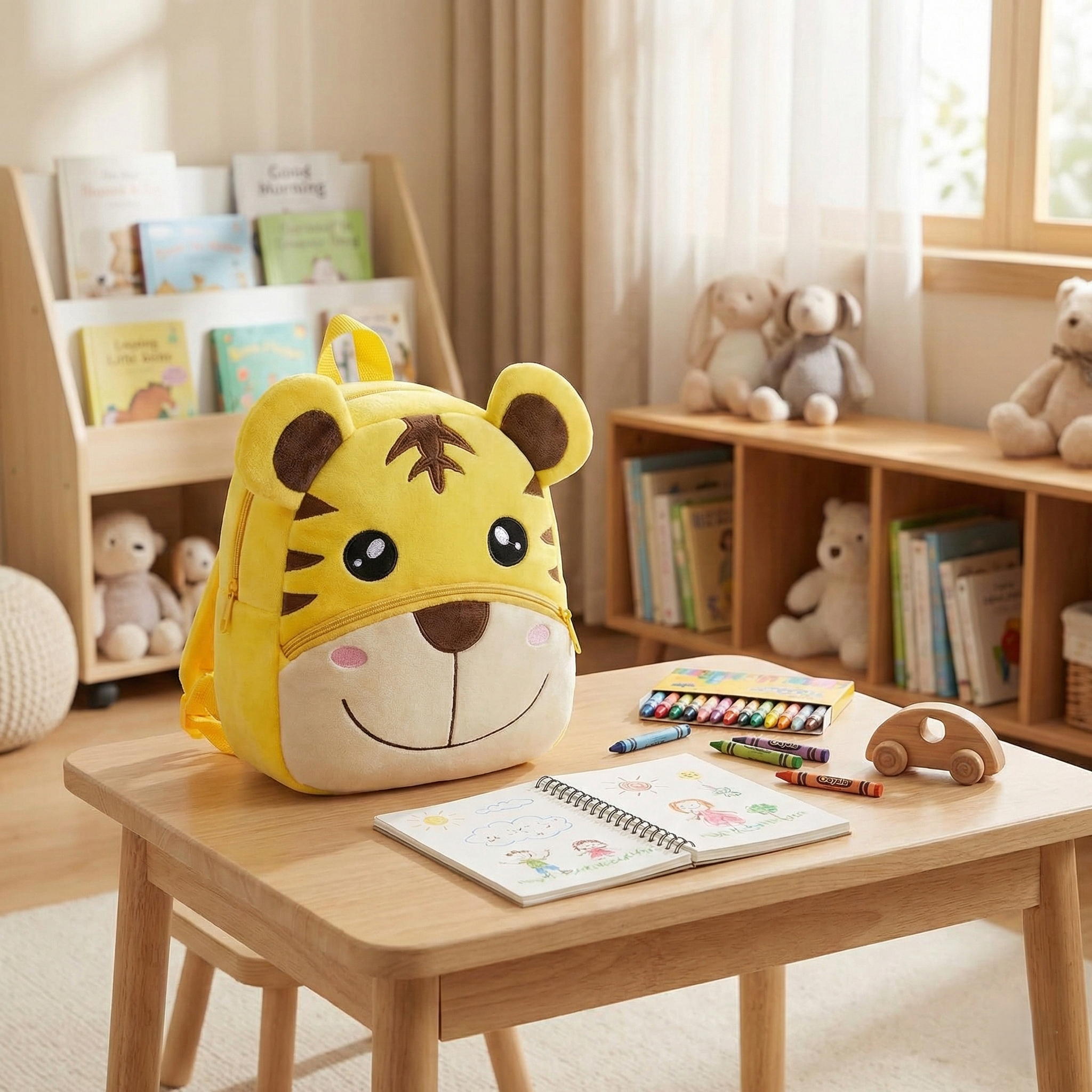Kidara Tiger Kids Plush Backpack – Yellow
