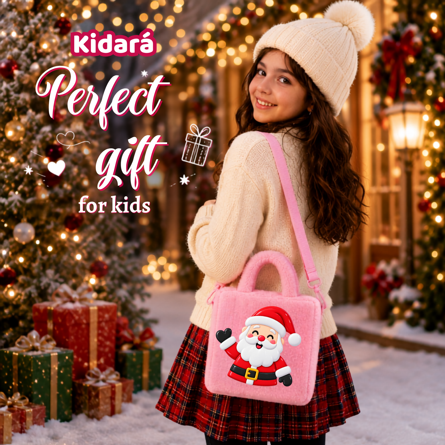 Kidara Christmas Santa Kids Fur Sling Bag