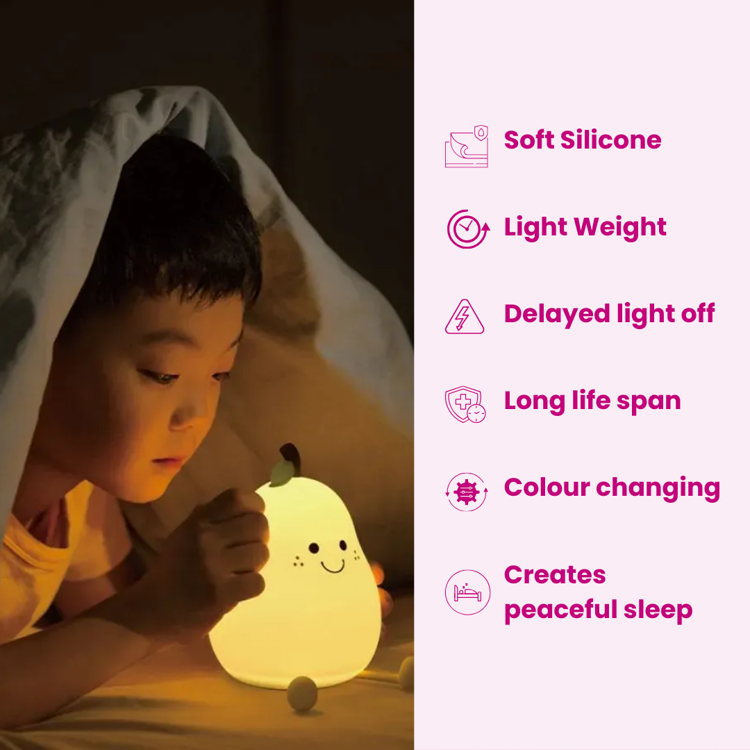 Smiley Pear Silicone 5W Night Lamp (Multicolour)