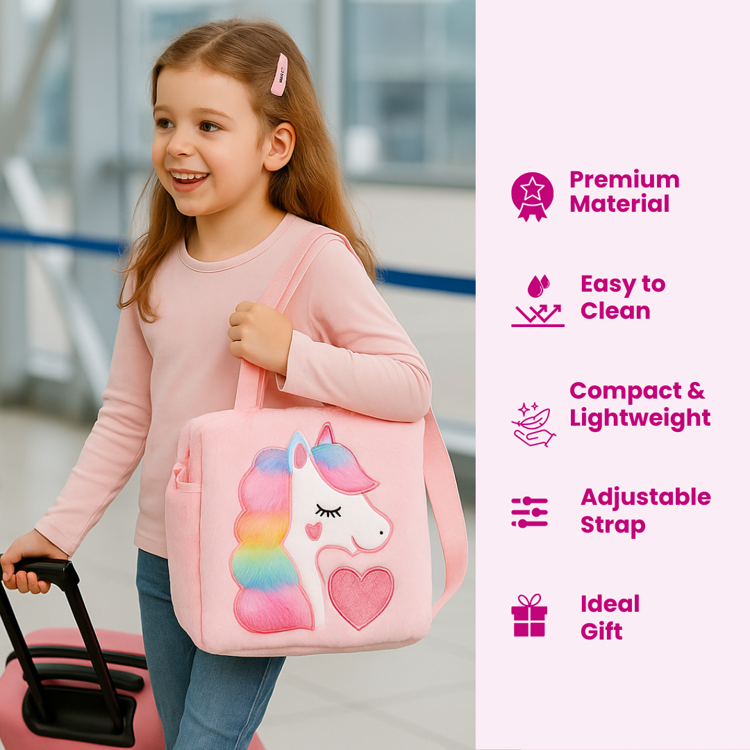 Kidara Unicorn Toddler Bag | Cute Crossbody Handbags (Baby Pink)
