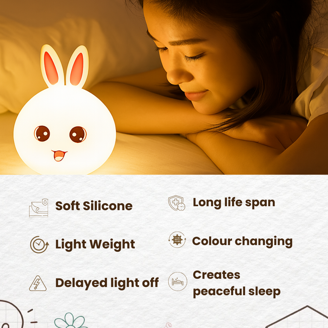 Bunny Silicone 5 W Night Lamp (Multicolour)