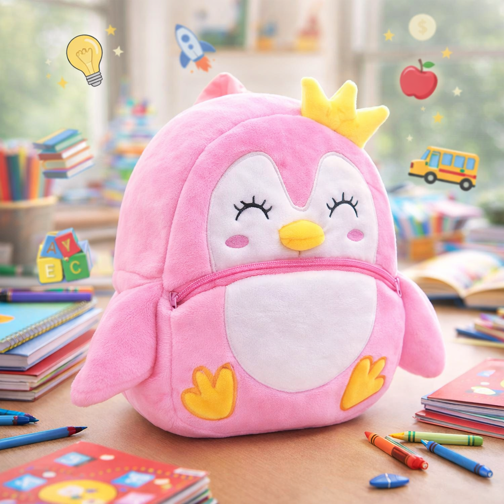 Kidara Penguin Plush Backpack for Toddlers