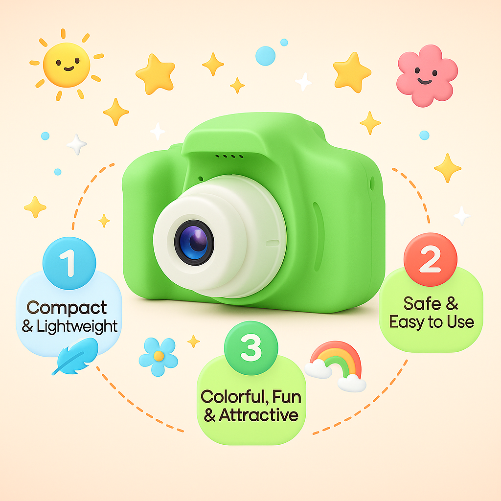 Digital Toy Camera for Kids | Ages 3+ (Green)