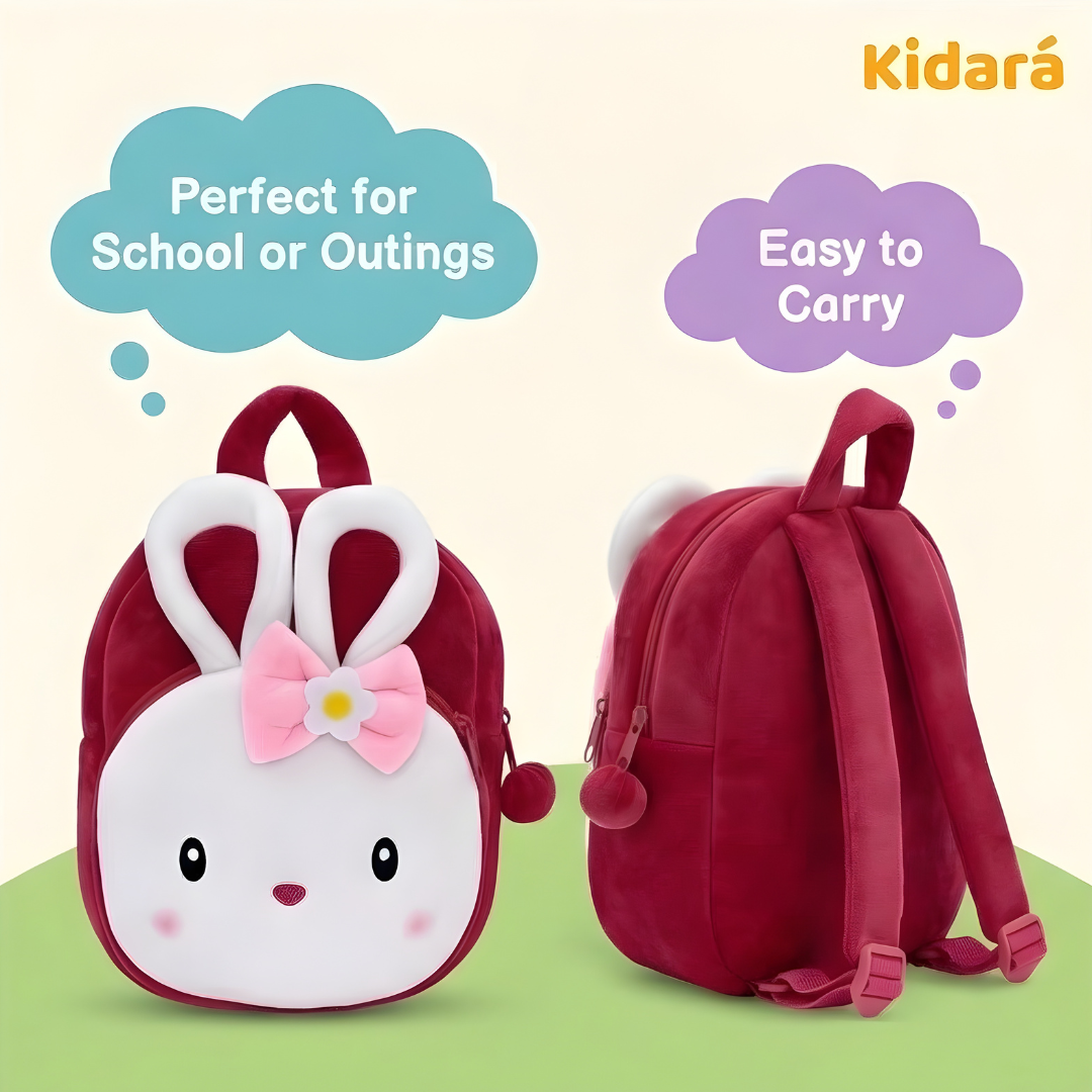 Kidara Cute Kitty Plush School Bag for Toddlers (1–6 Years)