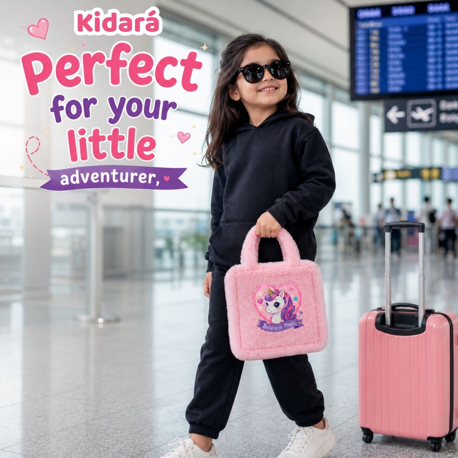 Kidara Believe In Magic Unicorn Kids Sling Bag (Pink)