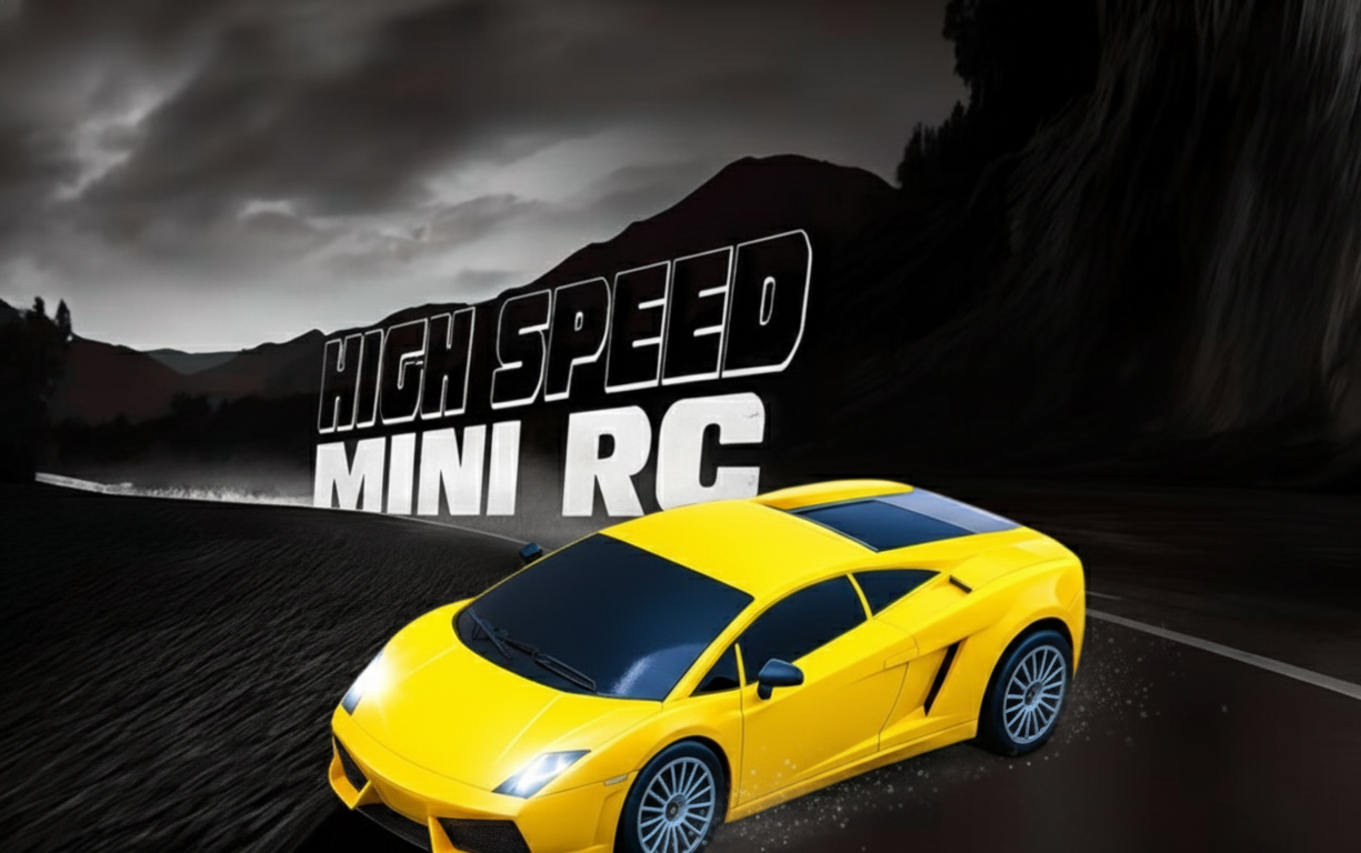 Kidara High-Speed Lambo RC Racing Car 1:24 | Rechargeable Mini Remote Control Car for Kids (Yellow)