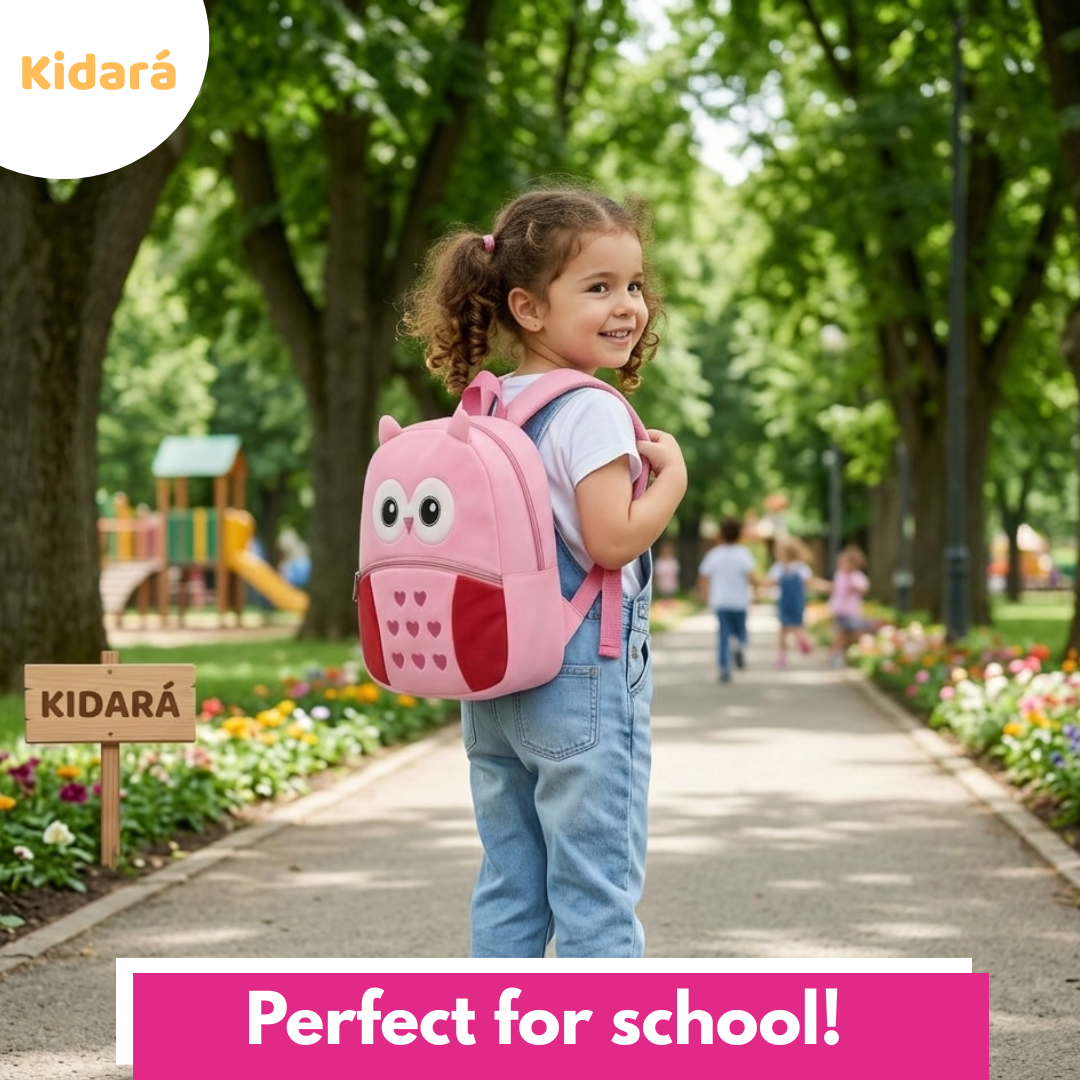 Kidara Preschool Owl Plush Backpack – Small (1–5 Years)
