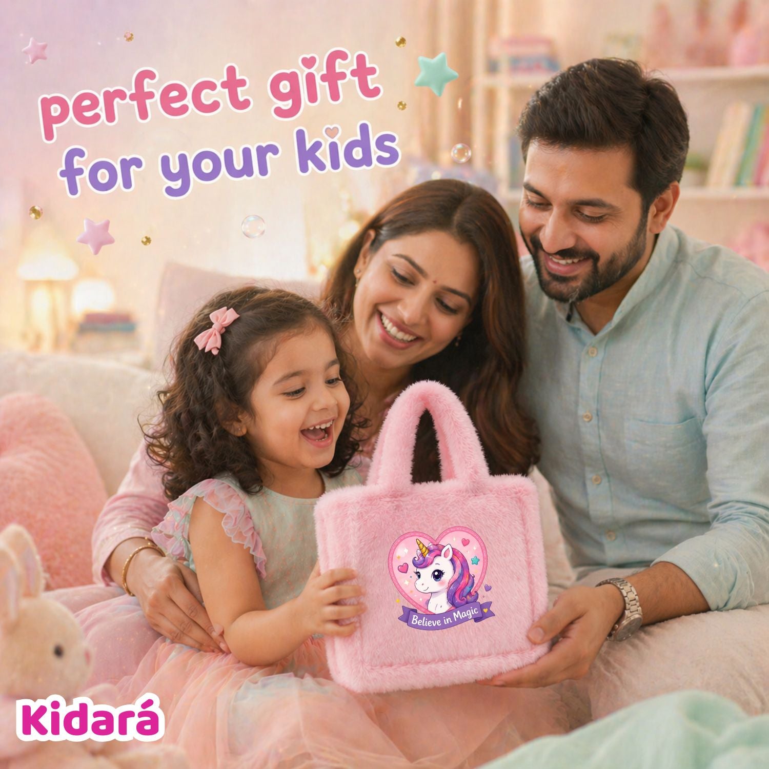 Kidara Believe In Magic Unicorn Kids Sling Bag (Pink)