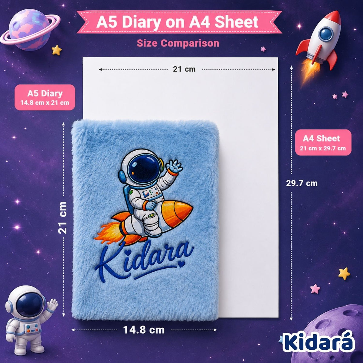 Kidara Kids A5 Cute Astronaut Diary (Blue)
