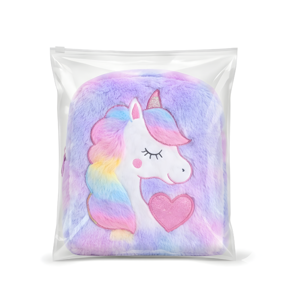 Kidara Plush Unicorn Kids Fur Plush Backpack (Purple)
