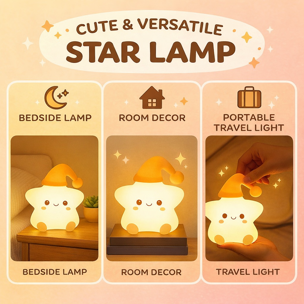 Kidara Star Silicone LED Night Light for Kids