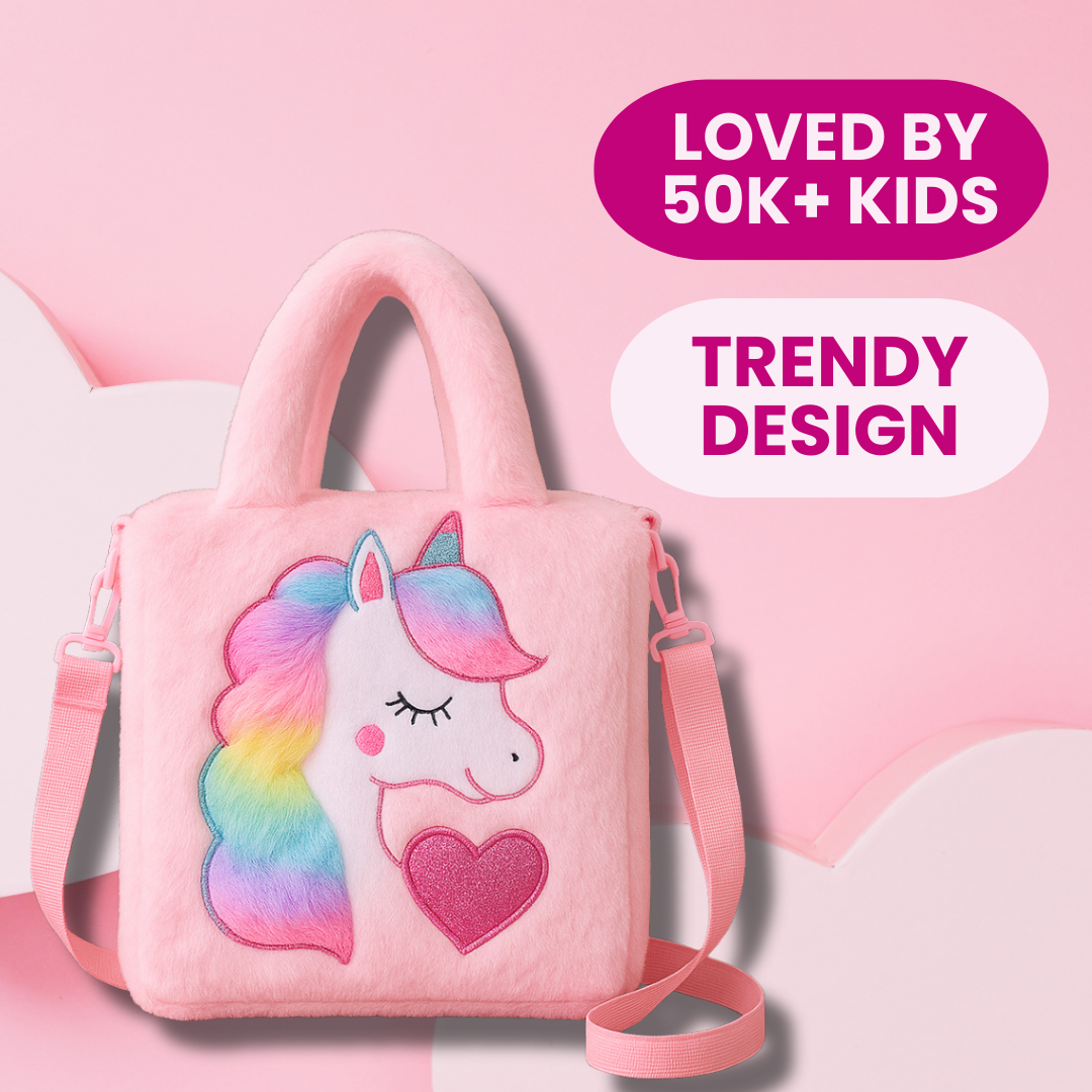Kidara Unicorn Toddler Bag | Cute Crossbody Handbags (Baby Pink)