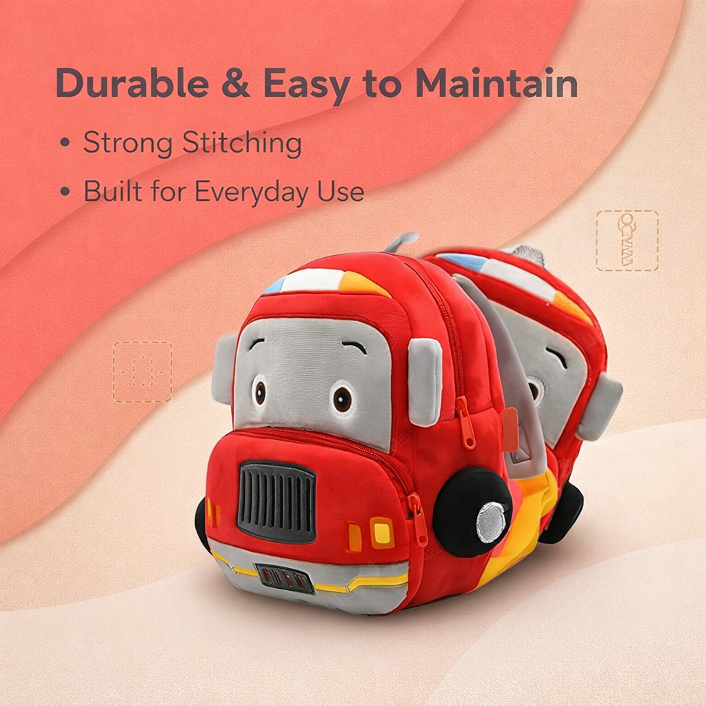 Kidara Fire Brigade Plush Backpack - Red