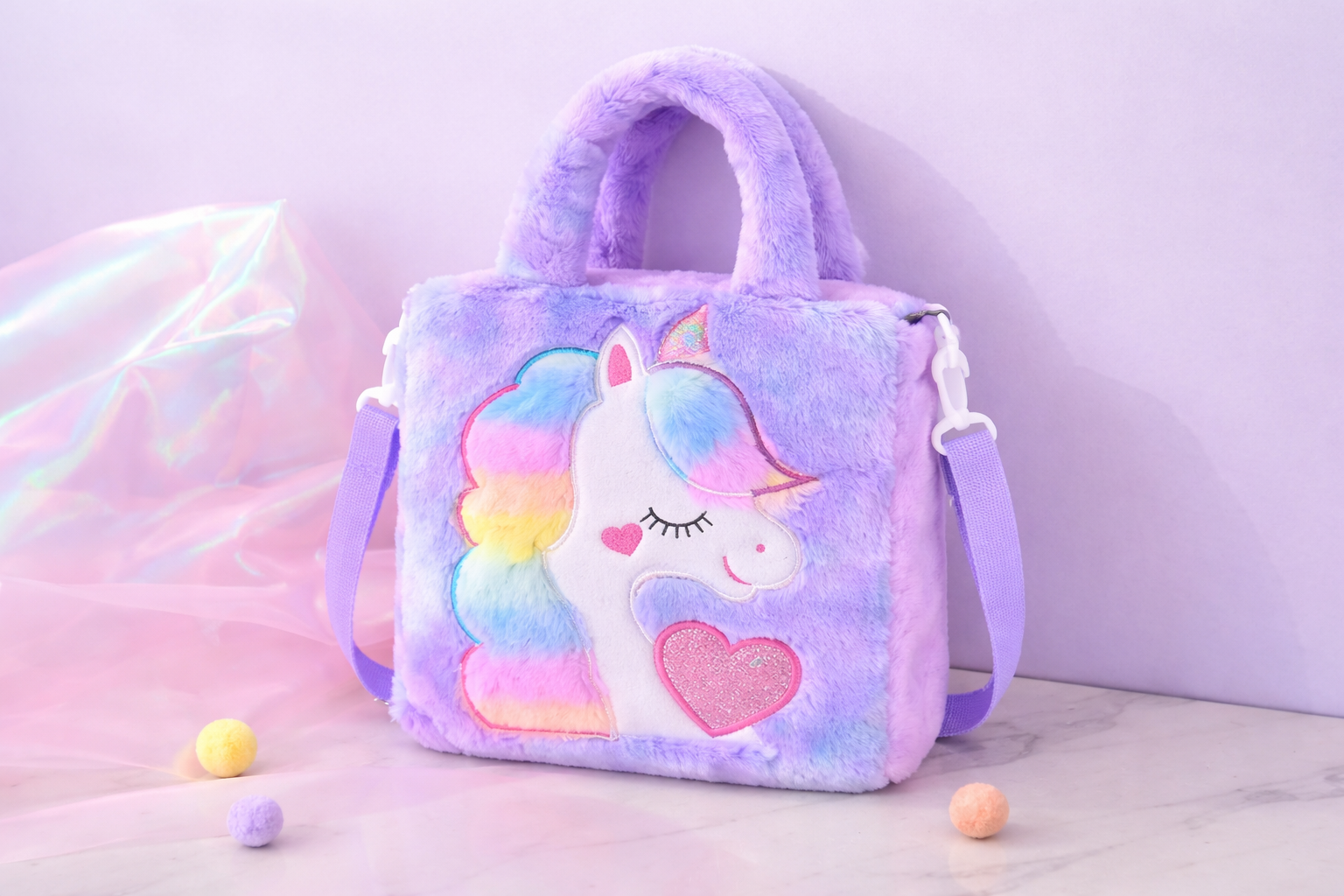 Kidara Unicorn Toddler Bag | Princess Cute Crossbody Sling Bags Gift for Girls (Purple)