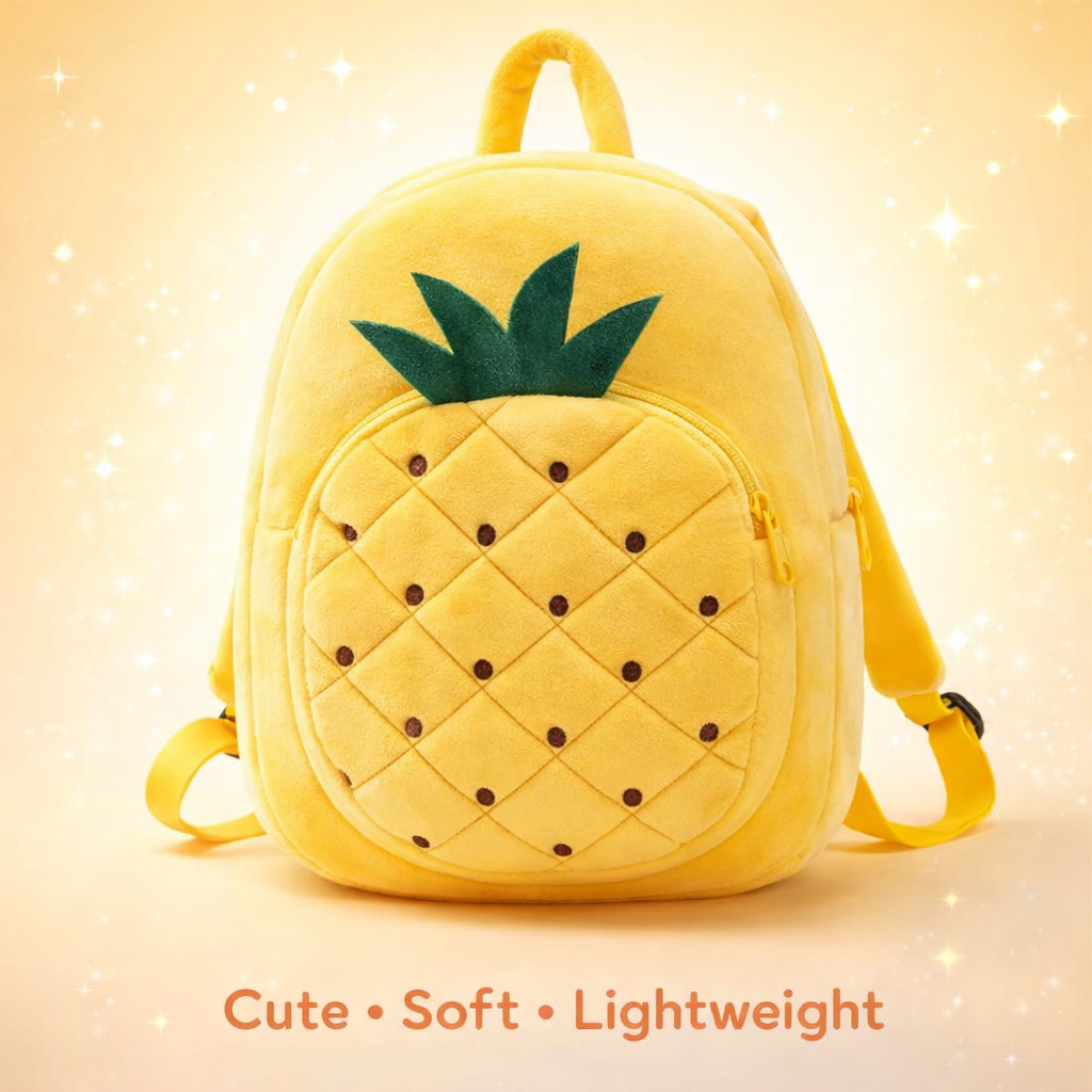 Kidara Pineapple Kids Plush Backpack - Yellow