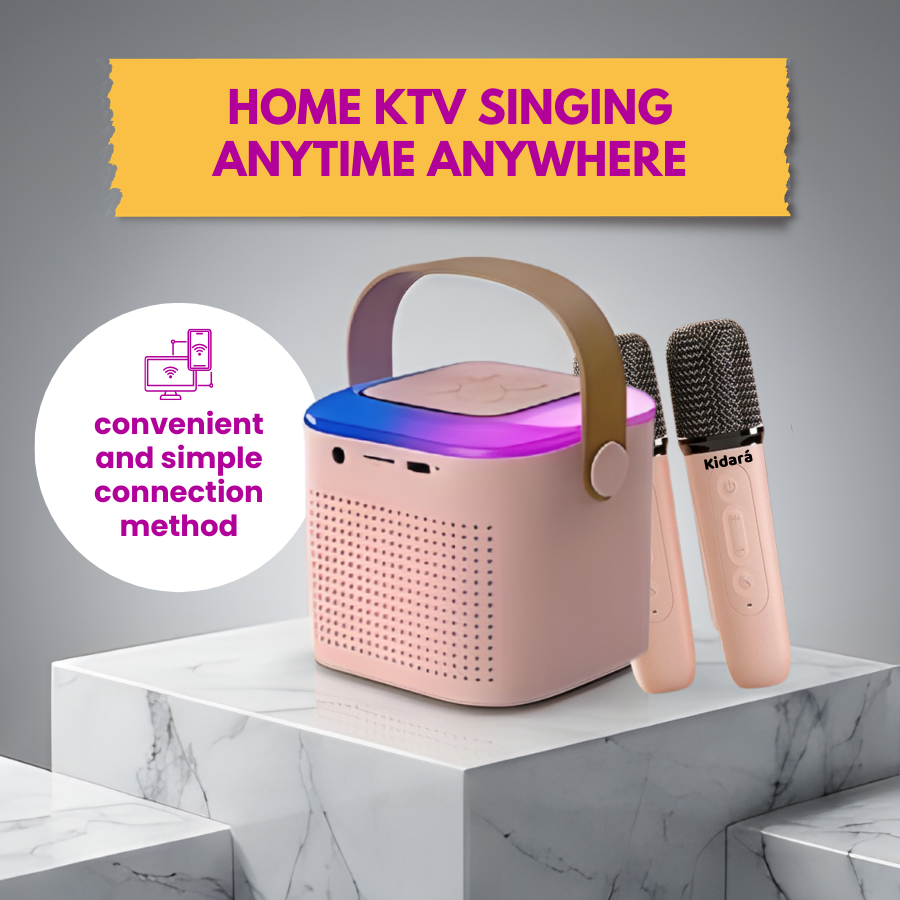 Sing Square Karaoke Speaker with 2 Mics (Bluetooth) | Rechargeable/Portable | Ages 3-9+ (Multicolor)