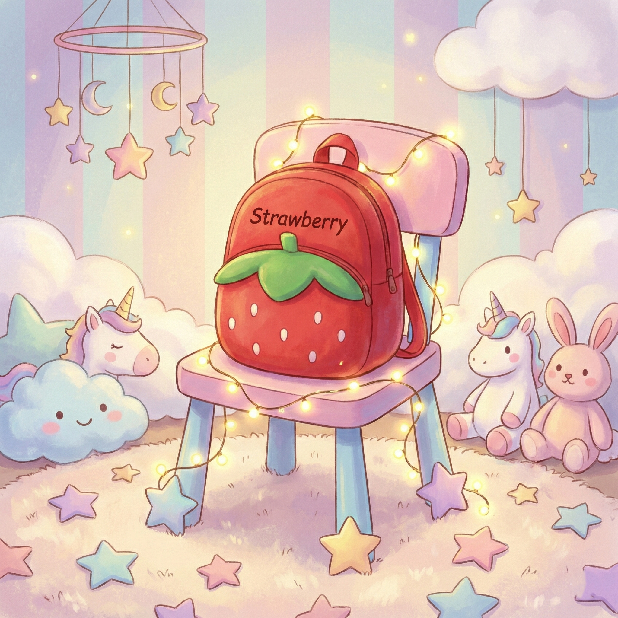 Kidara Strawberry Kids Plush Backpack – Red