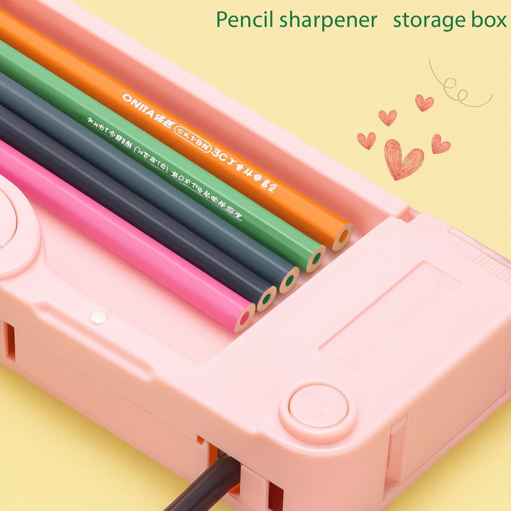 Kidara Magical Unicorn Dual-Compartment Magnetic Pencil Case – Soft Pink (Ages 4–12)