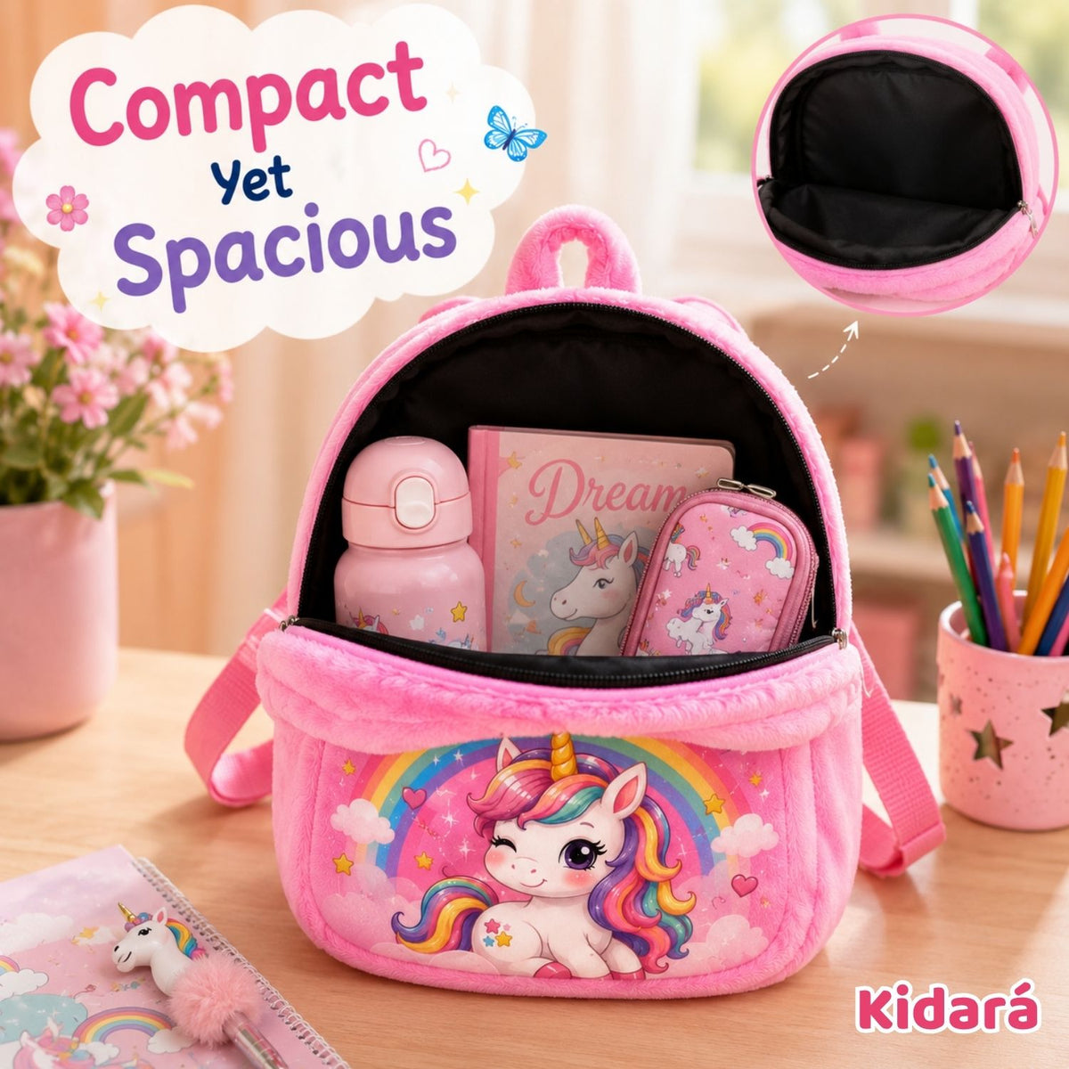 Kidara Plush Kids Backpack (Pink)