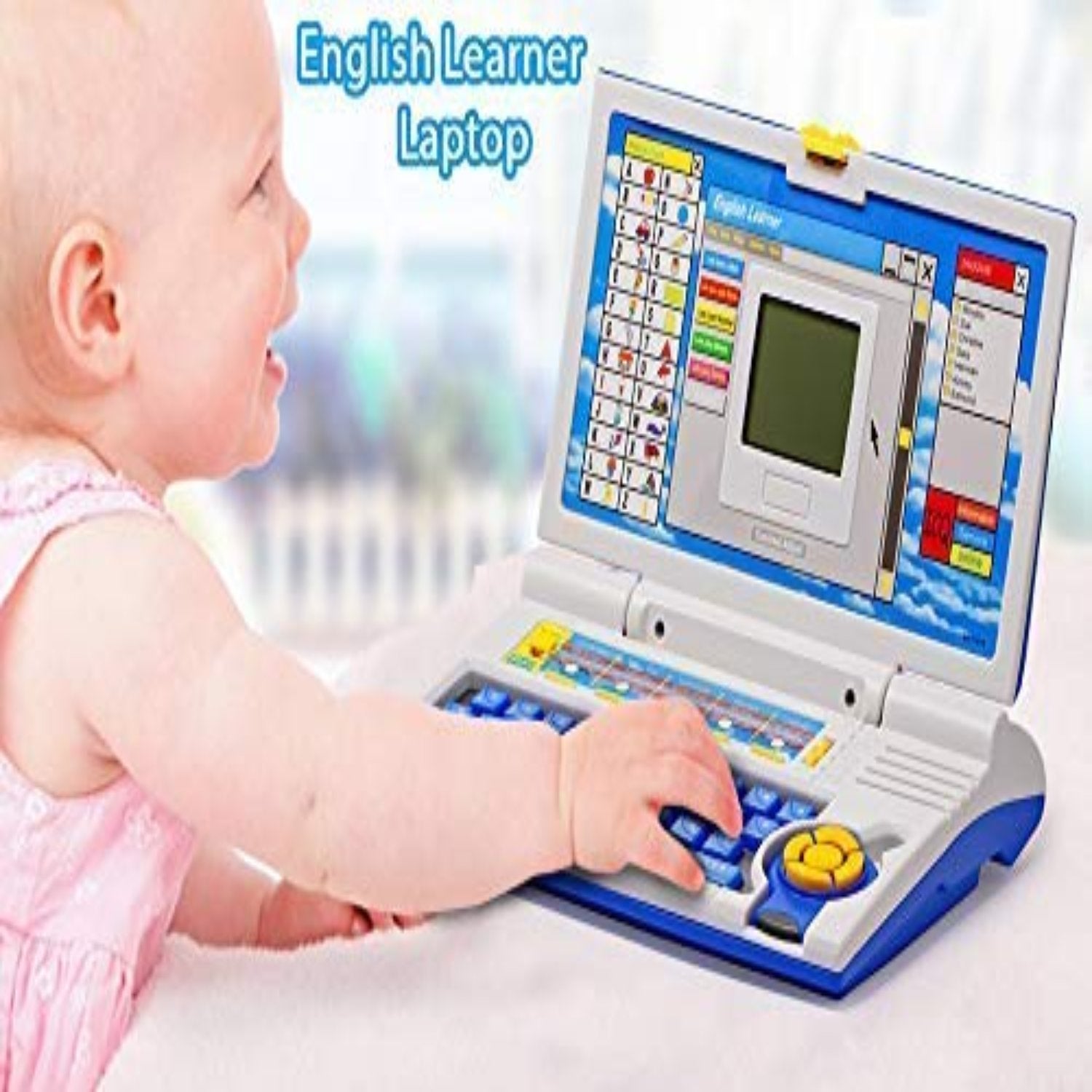Educational Laptop Computer Toy with Mouse | 20 Fun Activity Learning | Letters, Words, Games, Mathematics | Ages 2-5 (Blue)