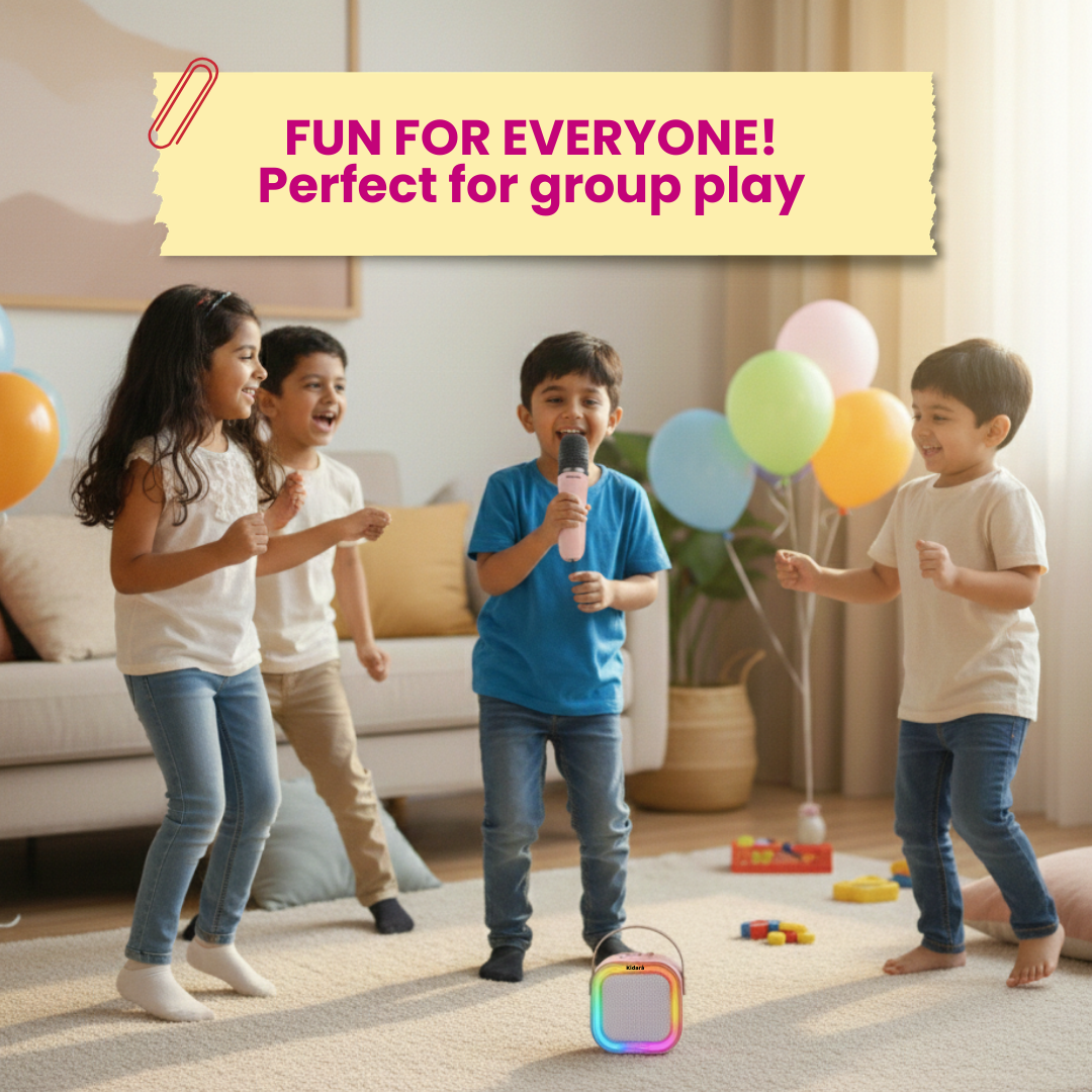 Karaoke Speaker with One Wireless Mic | Ages 3+ (Pink)
