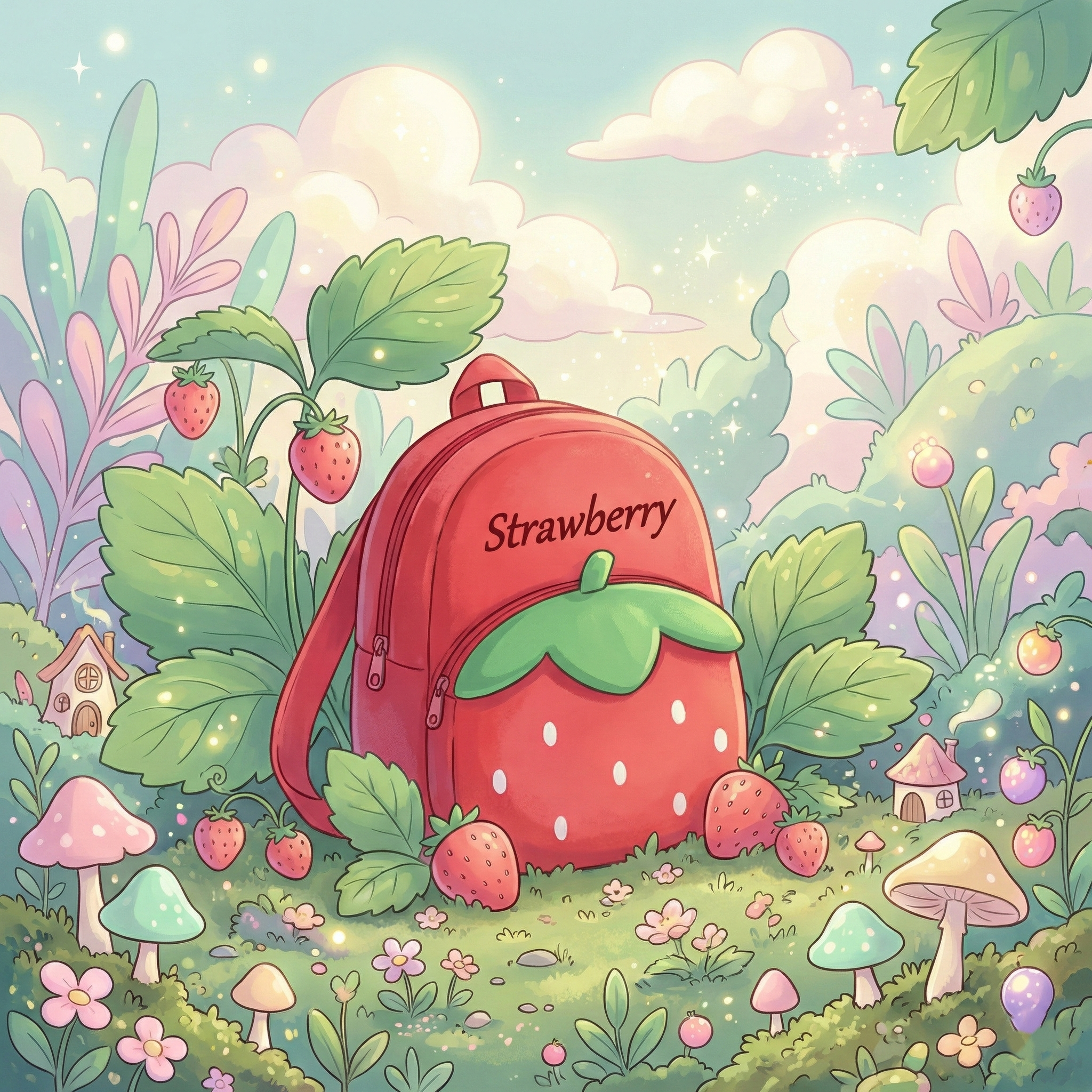 Kidara Strawberry Kids Plush Backpack – Red