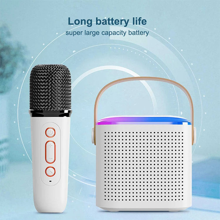 Square Karaoke Bluetooth Mic & Speaker with Lights | Wireless, Rechargeable, Portable | Ages 3+ (Multicolor)