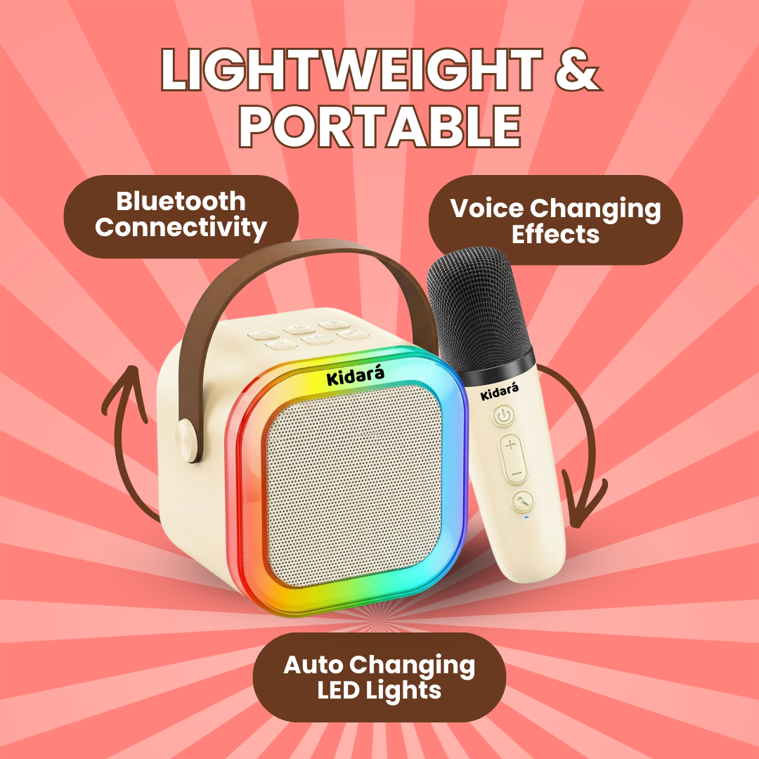 Karaoke Speaker with One Wireless Mic | Ages 3+| Beige