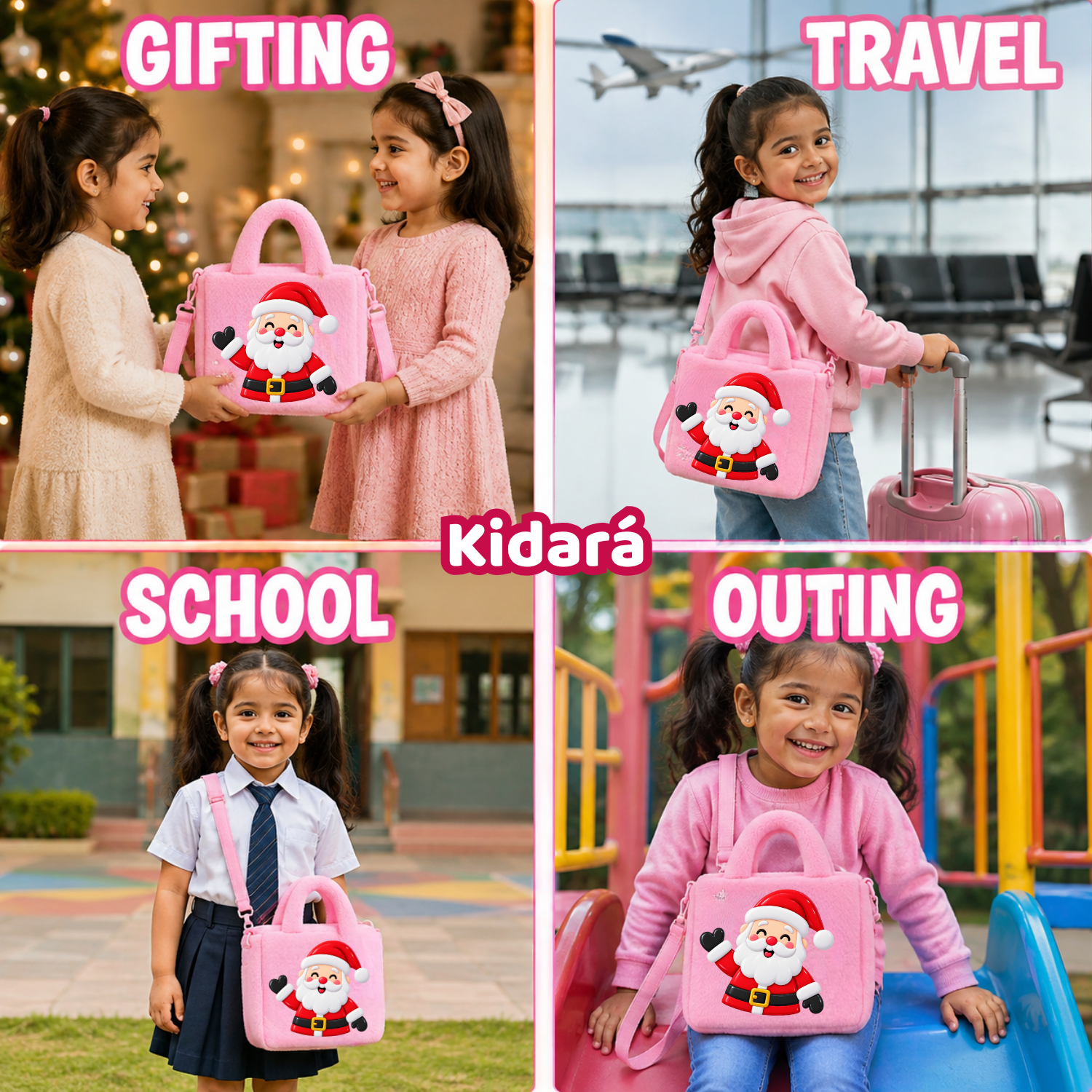 Kidara Christmas Santa Kids Fur Sling Bag