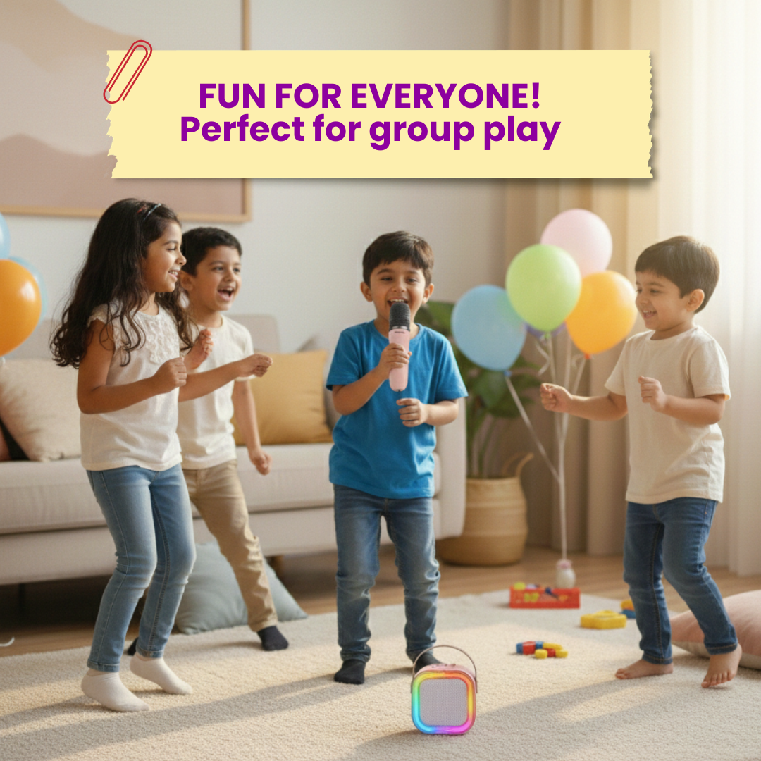 Karaoke Speaker with Two Wireless Mics | Ages 3+ (Purple)