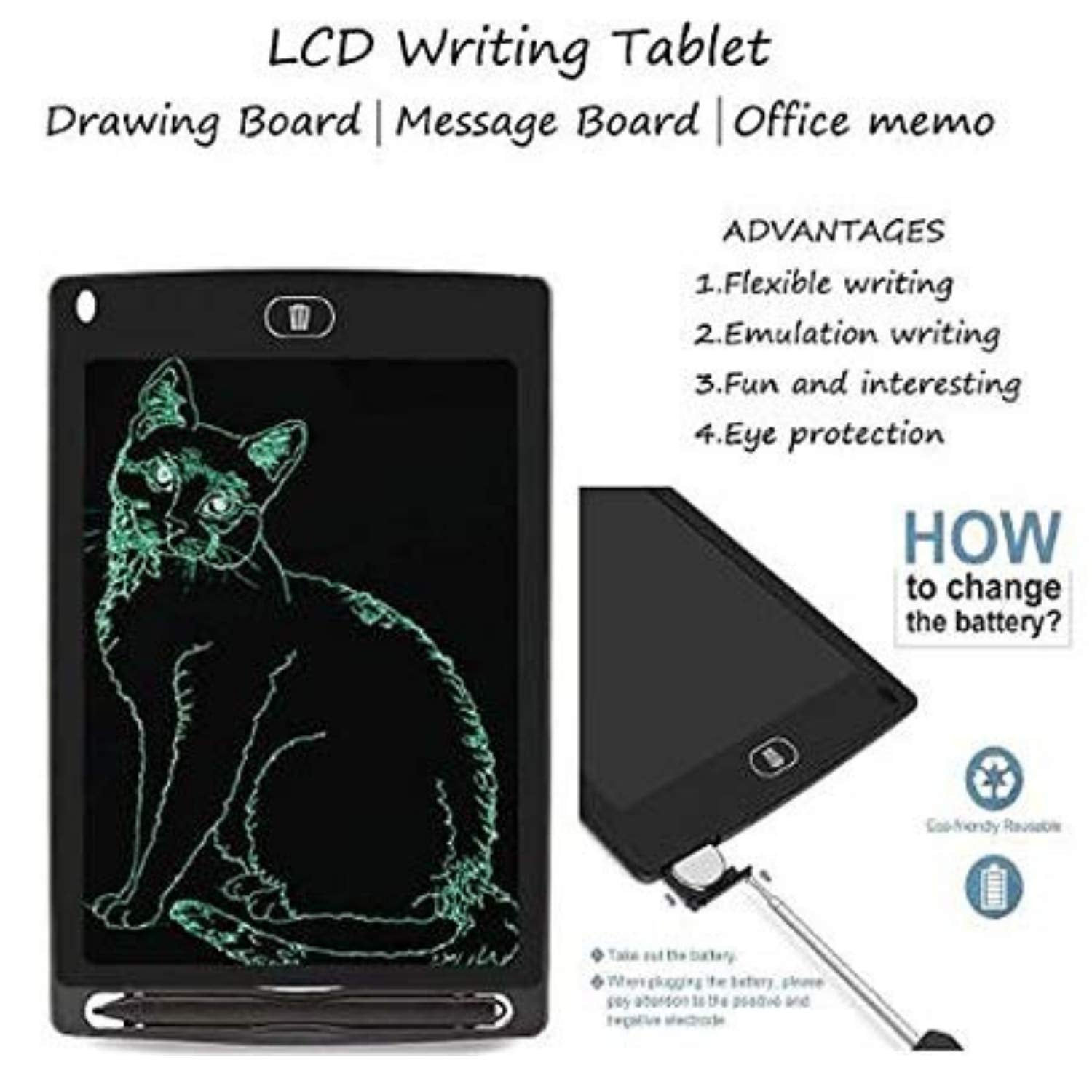 LCD Writing Pad - 8.5 Inch for Drawing/Sketching | Ages 2+ (Multicolor)