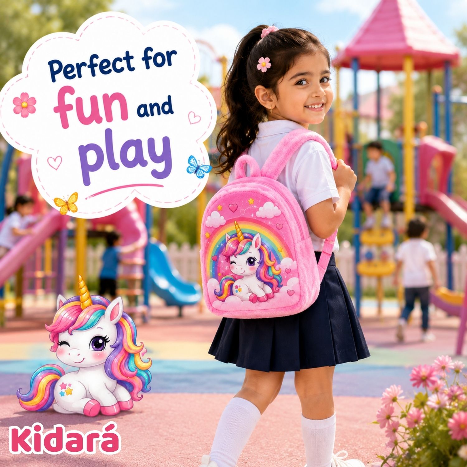 Kidara Plush Kids Backpack (Pink)