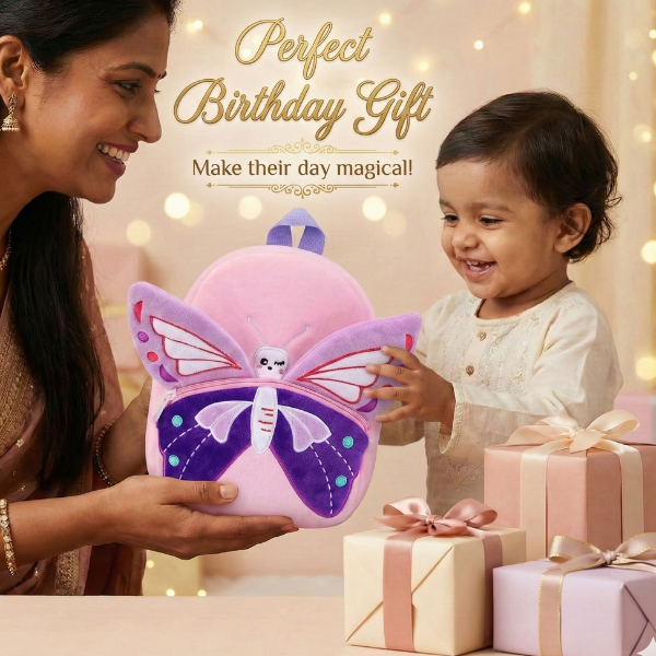 Kidara Butterfly Plush Backpack - Purple