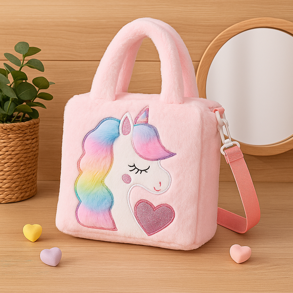 Kidara Unicorn Toddler Bag | Princess Cute Crossbody Handbags Gift for Girls (Baby Pink)