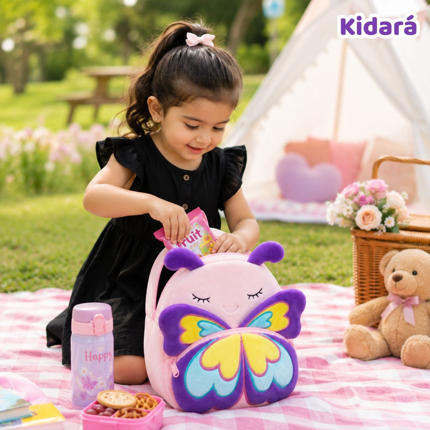 Kidara Magic Wings Butterfly Plush Kids Backpack (Purple)