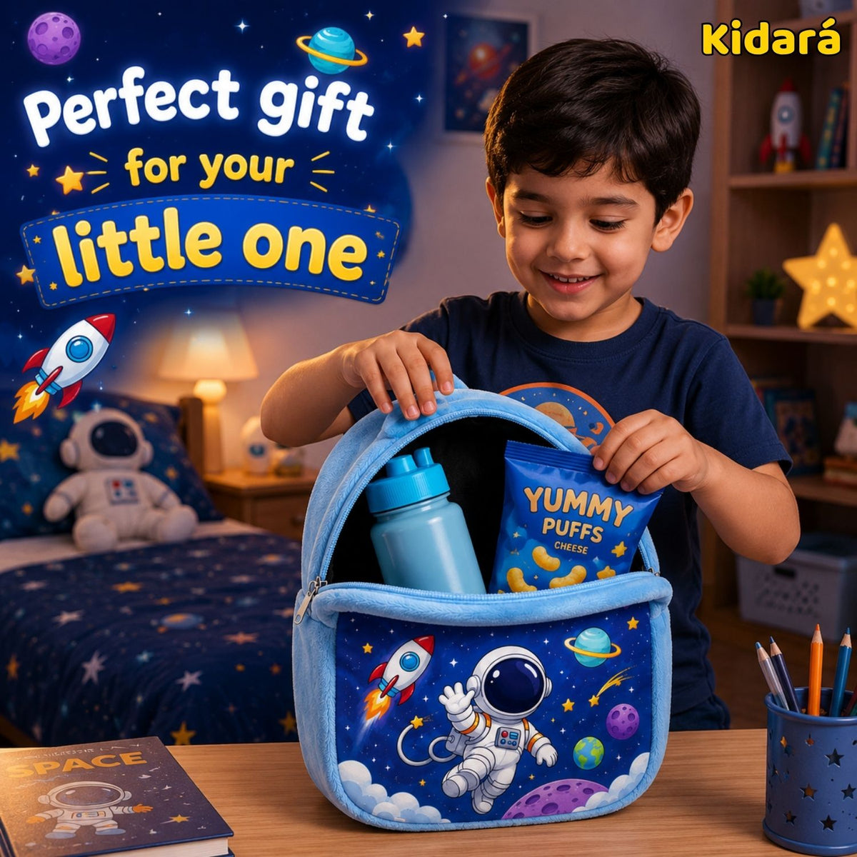 Kidara Astronaut Plush Plush Kids Backpack (Blue)